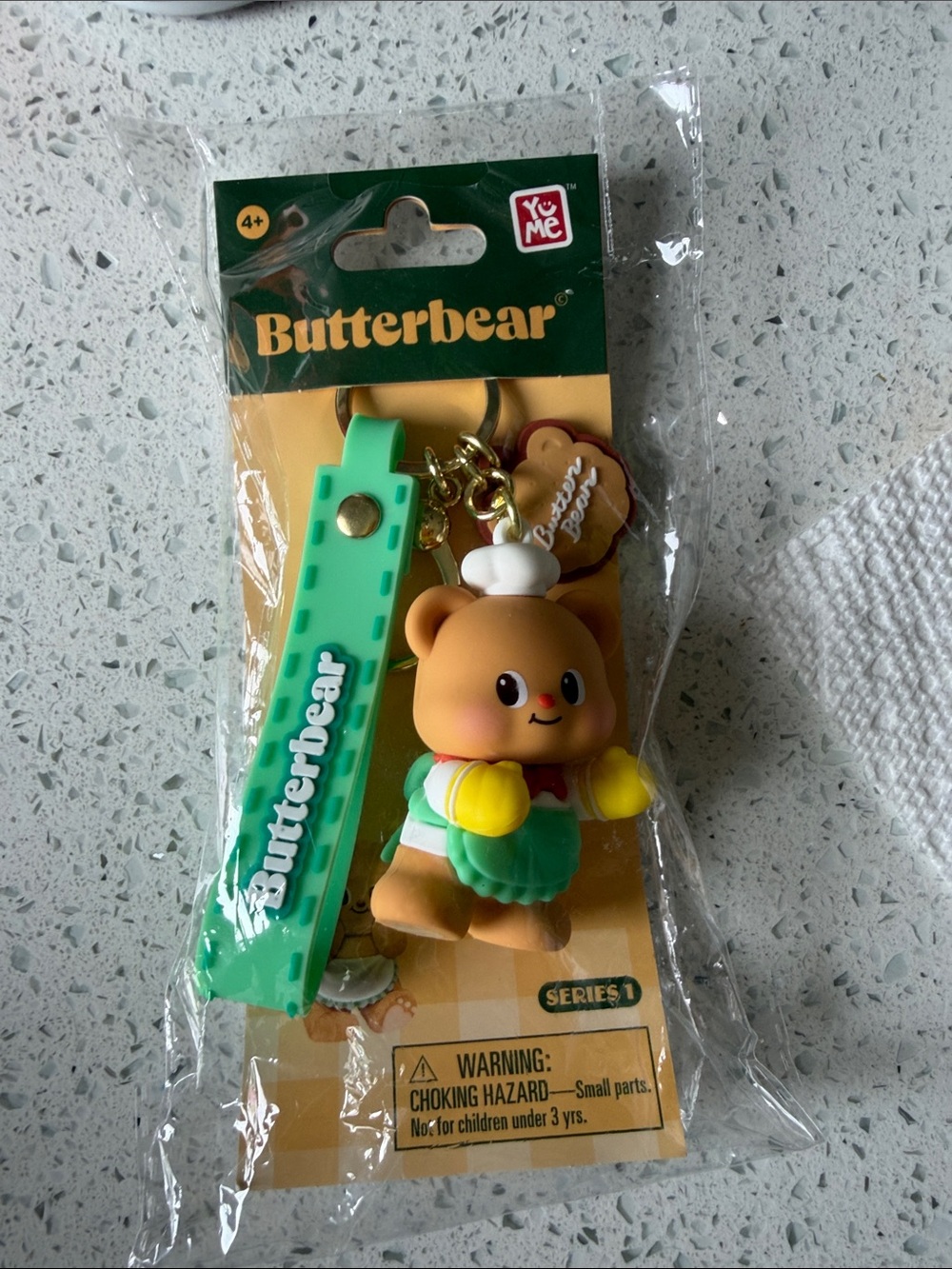 🔥Butterbear Series 1 Butter Bear Plastic Keychain w/ Detachable Keyring Strap🔥